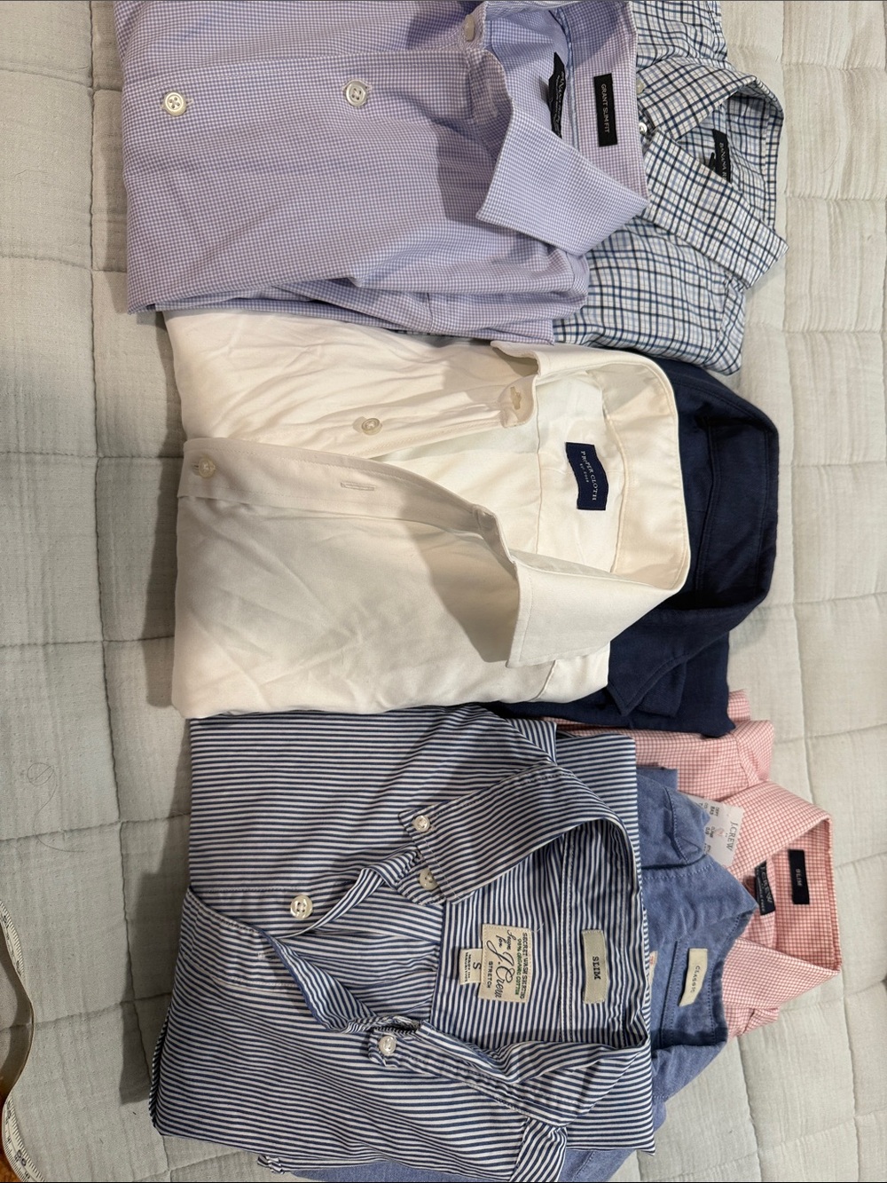 Men's Dress Shirt Bundle - White, Navy, Light Blue, Pink, Lavender, Striped